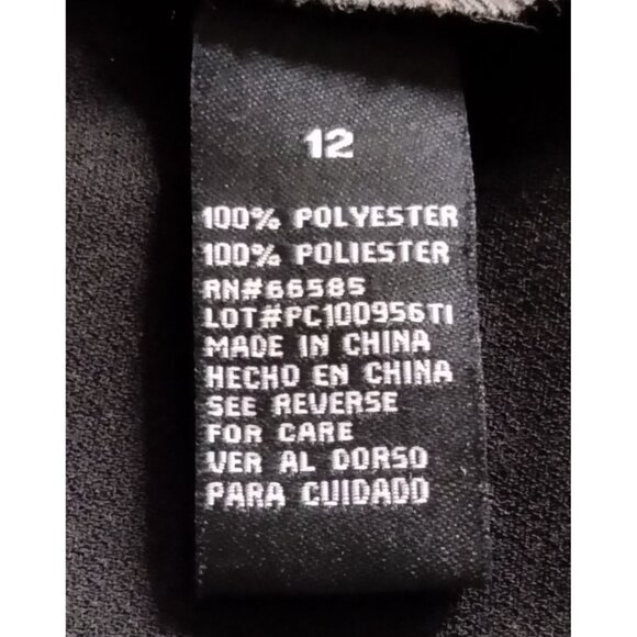 Perceptions New York Size 12 Dress Black Skirt Multicolor Print Cap Sleeves Back - Picture 9 of 10